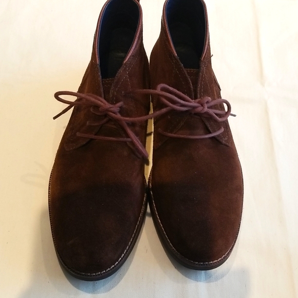 Cole Haan men's suede ankle boots in chestnut color - Picture 1 of 4